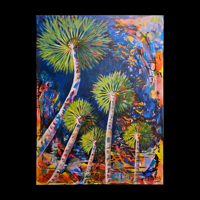Electric Palms - Acrylic print on canvas
