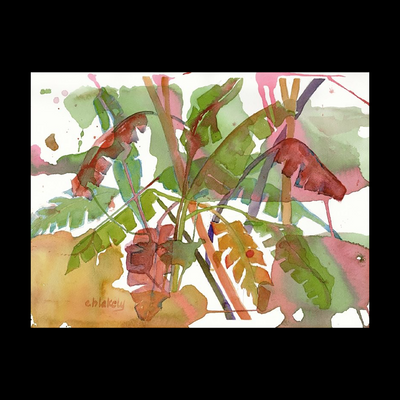 Banana Leaves Abstract - Unframed Print