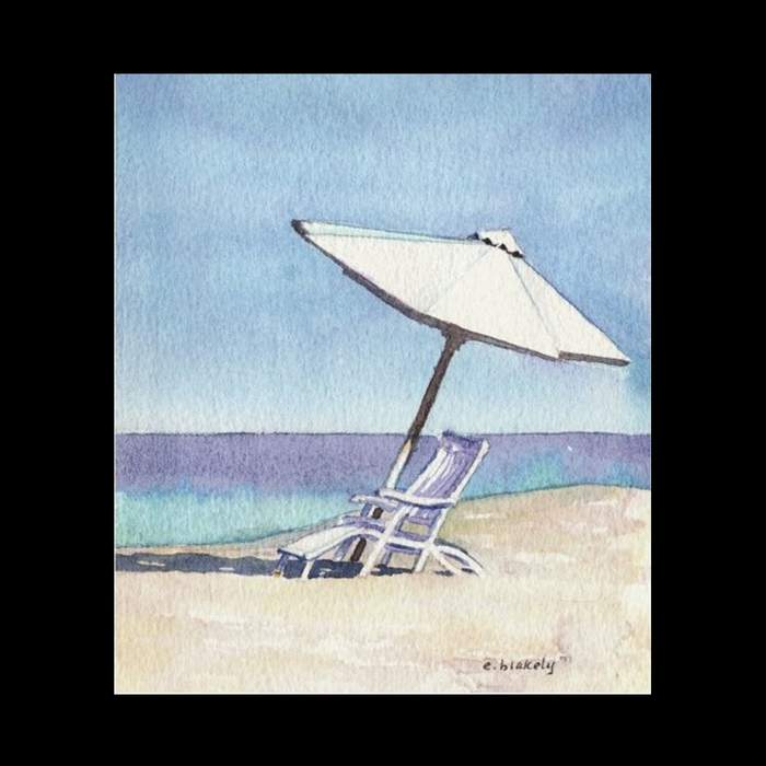 Umbrella Chair - Unframed Watercolor Print