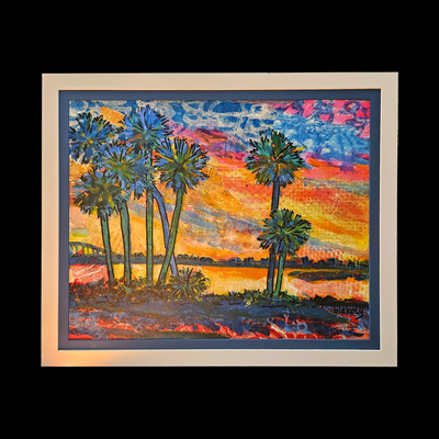 Blue Palms - Acrylic Print - SOLD