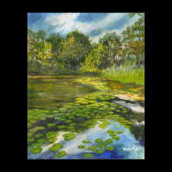 COTTAGE POND - Matted Acrylic Print