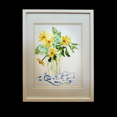 Daisies on Yupo - Framed Original Watercolor