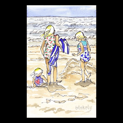 Girls Dig The Beach - Unframed Print
