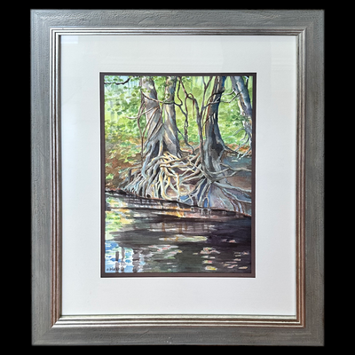 Old Bob's Creek - Framed Original Watercolor