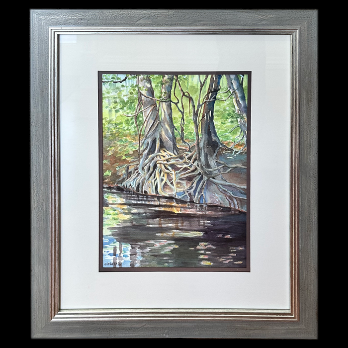Old Bob's Creek - Framed Original Watercolor