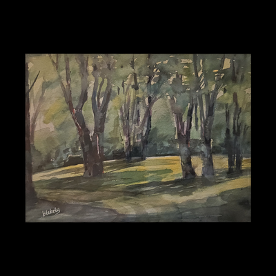 PATH THROUGH THE COURSE - Matted Watercolor Print