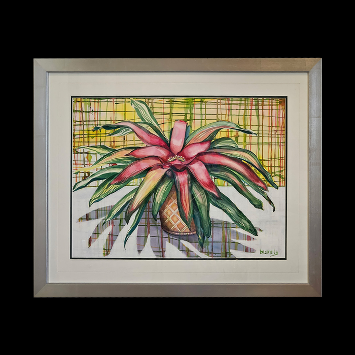 Plaid Bromiliad - Watercolor Original