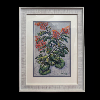 Poolside Orange Delight - Framed Original Pastel