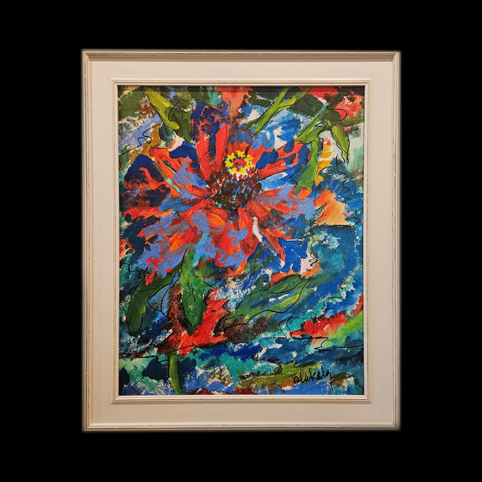 RED ZINNIA ABSTRACT - Framed Print - SOLD