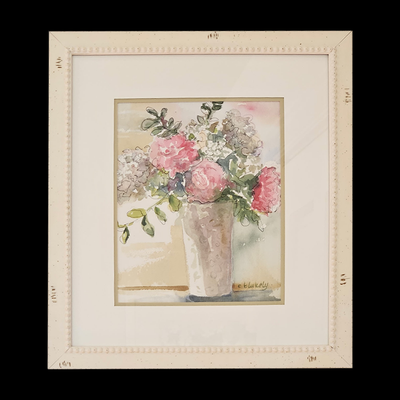 Roses in White Vase