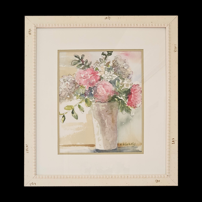Roses in White Vase