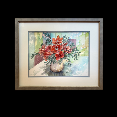 Sara's Bouquet - Framed Original Watercolor
