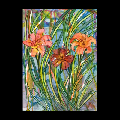 Three Lilies - Watercolor Print
