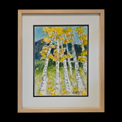 WHITEFISH ASPEN - Watercolor original framed